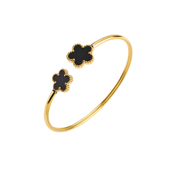 Double Black Clover - Gold Bracelet