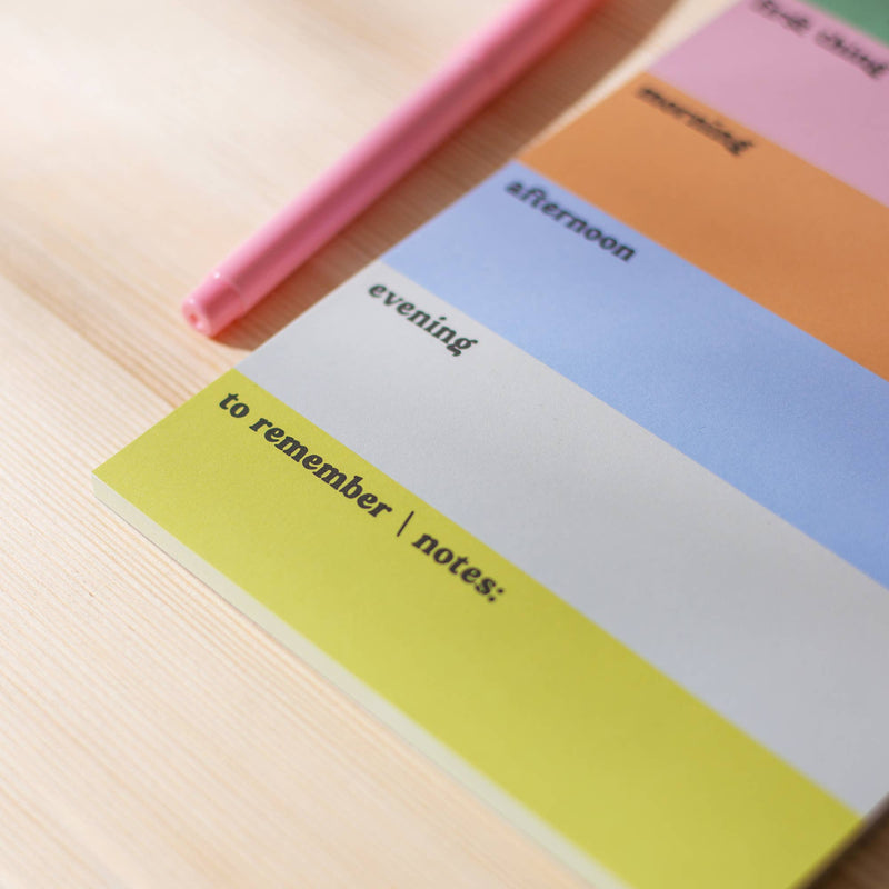 Daily Planner Pad - Rainbow Colour Block Notepad