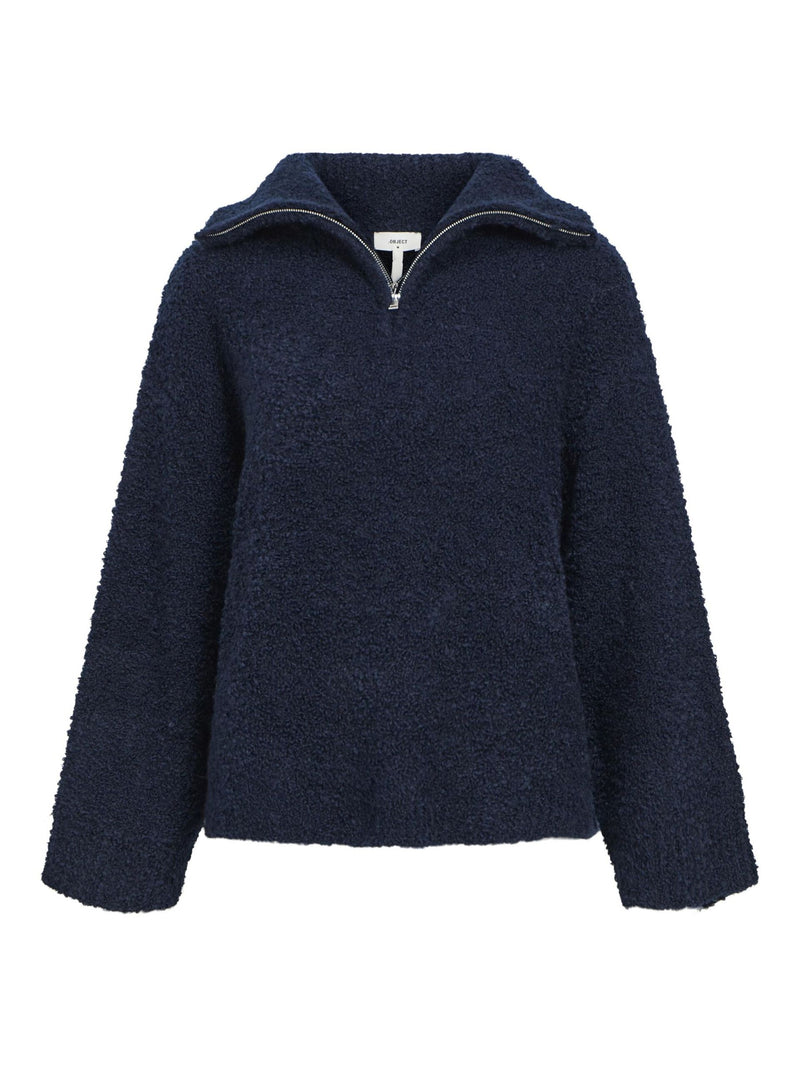 Half Zip Navy Fleece Jumper