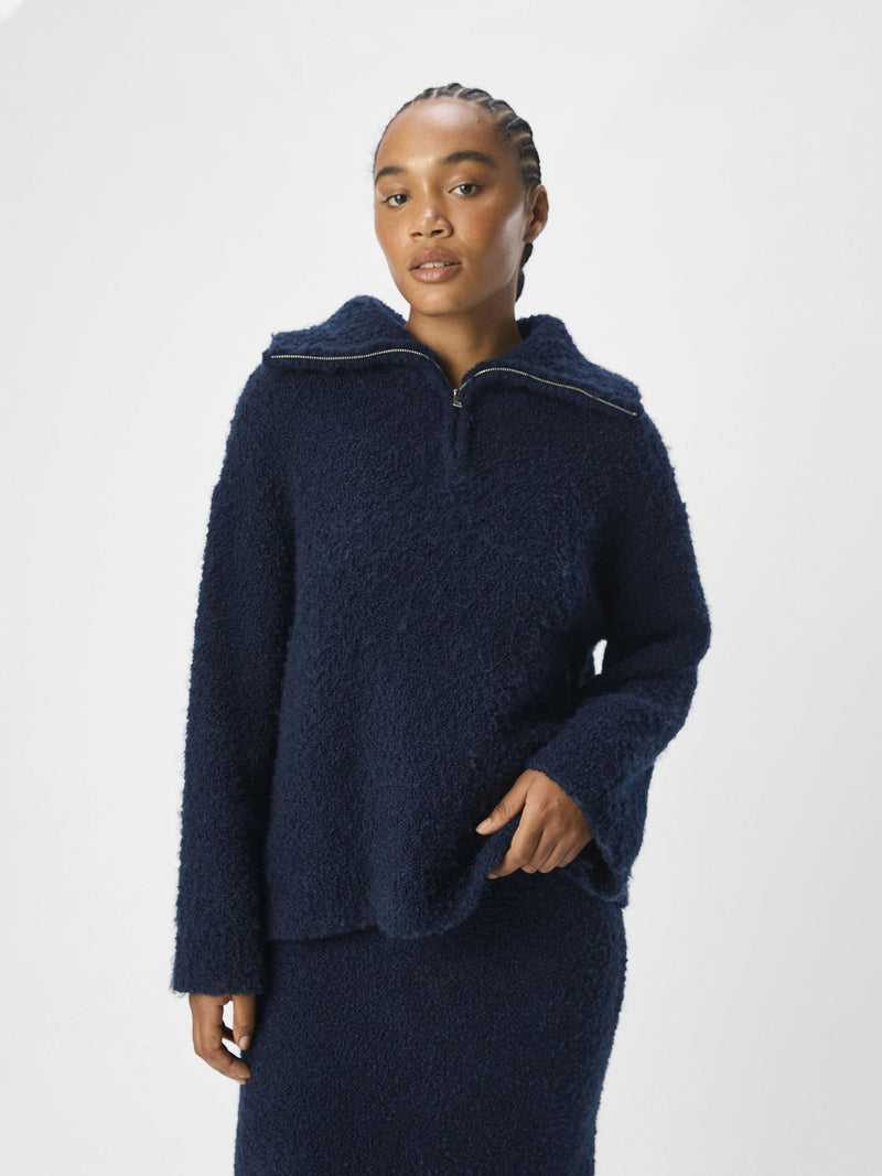 Half Zip Navy Fleece Jumper