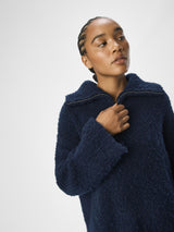 Half Zip Navy Fleece Jumper