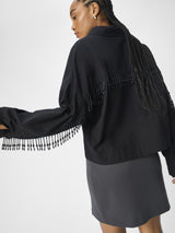 Beaded Detail Black Shirt