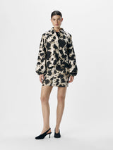 Cow Print Balloon Sleeve Jacket