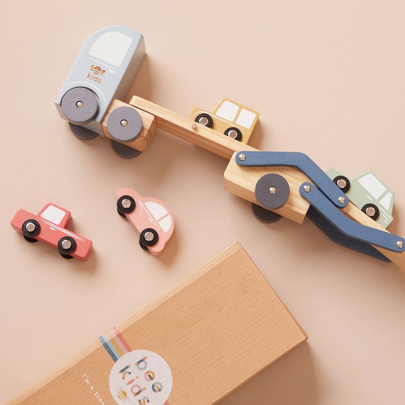 Wooden Transporter Lorry with Vehicles