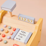 Wooden Cash Register Toy with Play Money