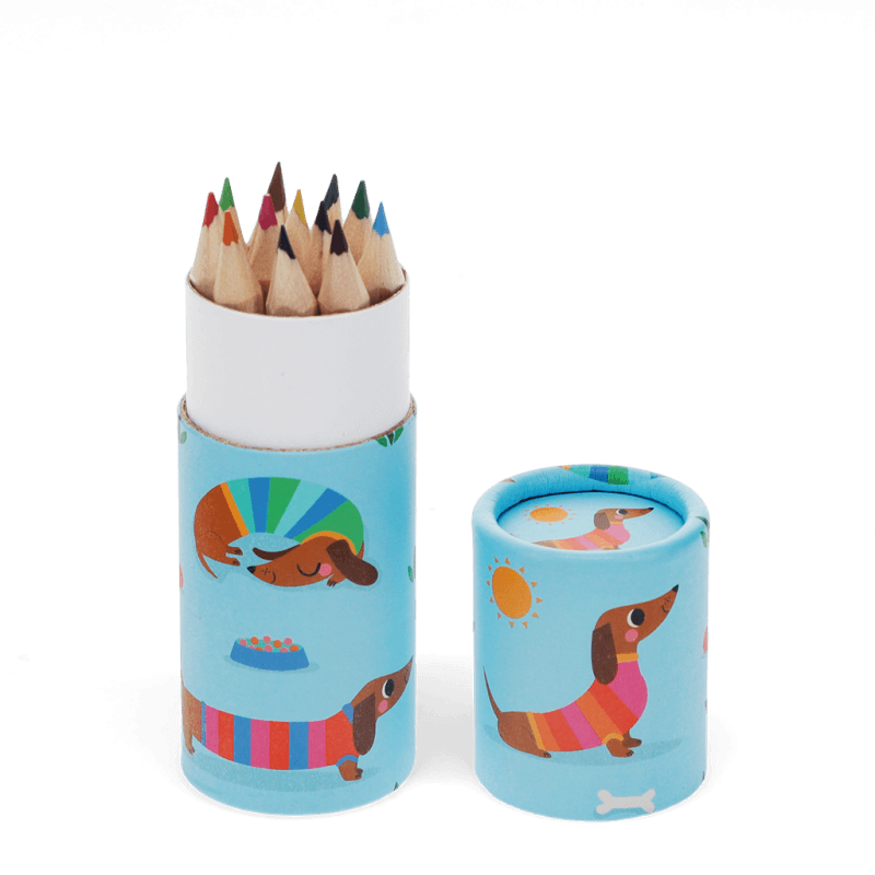 Tube of Colouring Pencils - Sunny Sausage Dog