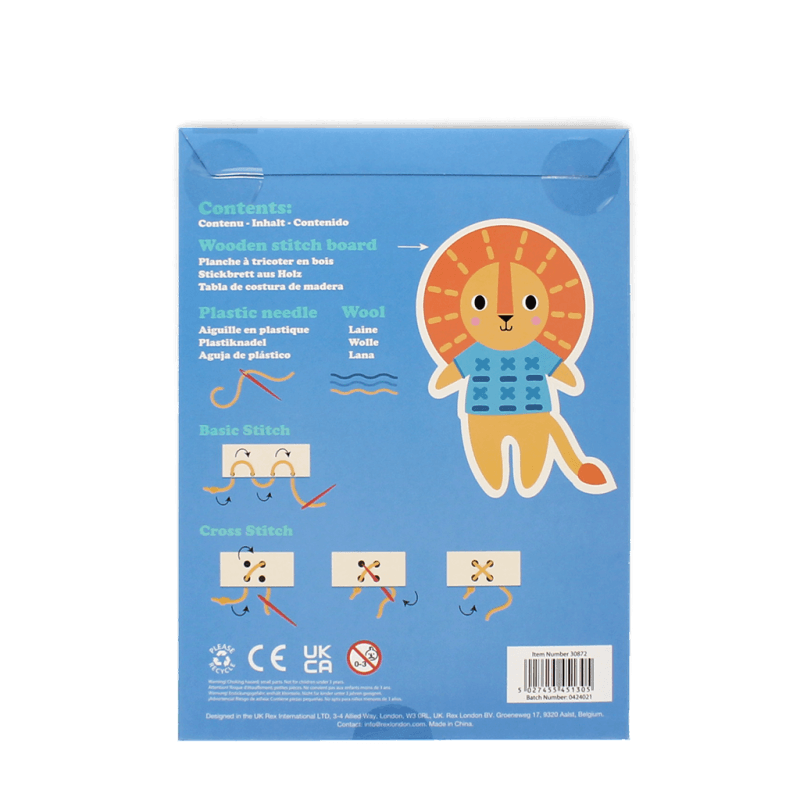 Learn to Sew Wooden Hand Stitch Set - Lion