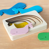 Wooden Layered Puzzle - Whale