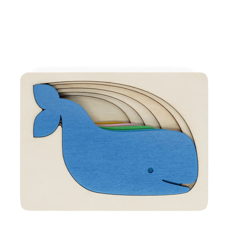 Wooden Layered Puzzle - Whale