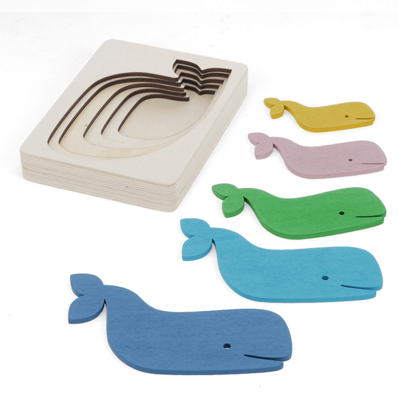 Wooden Layered Puzzle - Whale