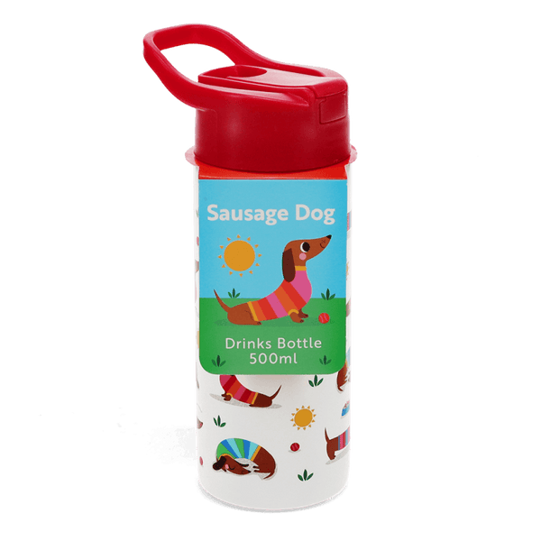 Stainless Steel Kids Water Bottle 500ml - Sunny Sausage Dog