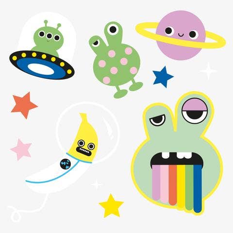 Aliens Tattoo greeting card