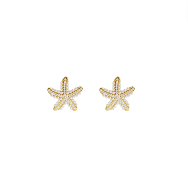 Starfish Pearl Stud Earrings