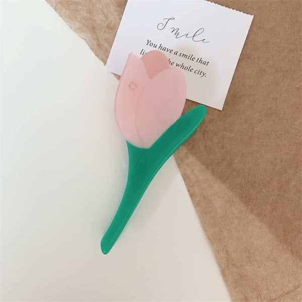 Hair Claw - Pink Tulip