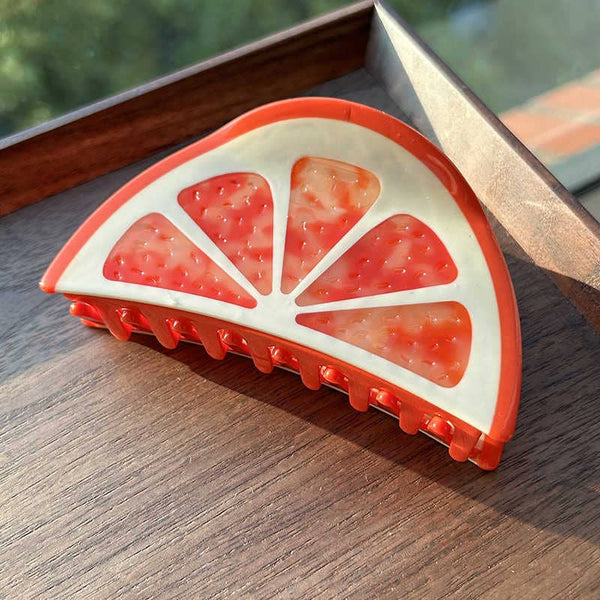 Blood Orange Slice Hair Claw