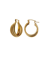 Gold Triple Entwine Hoop Earrings