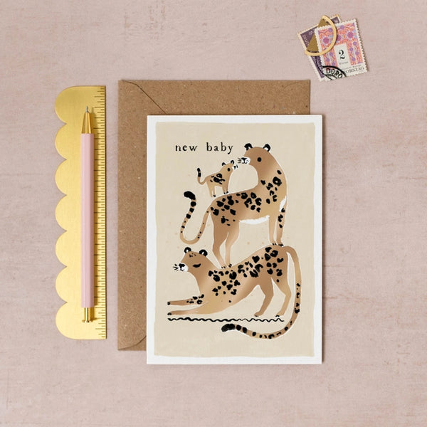 Leopard New Baby Card