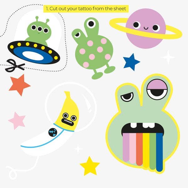 Aliens Tattoo greeting card