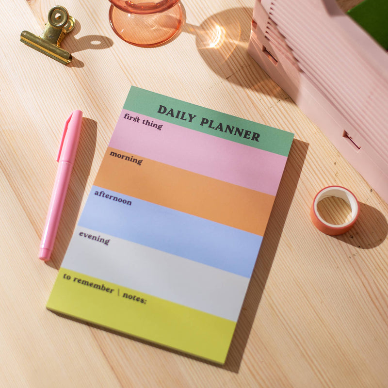 Daily Planner Pad - Rainbow Colour Block Notepad