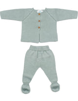 Newborn Knit Cardi & Footed Leggings Set - Mint