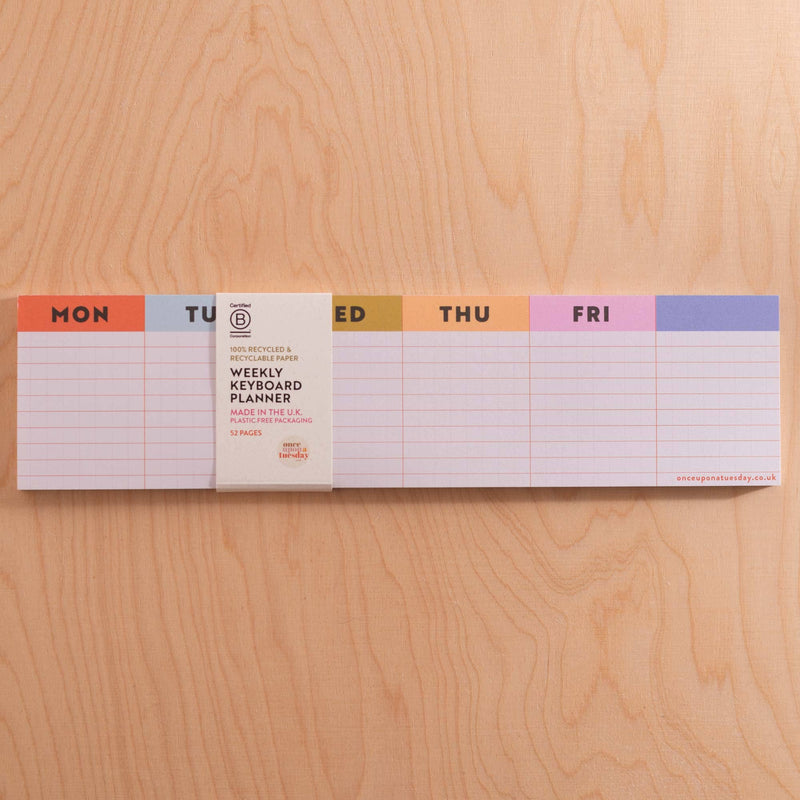 Keyboard Weekly Planner Pad - Colourful Grid