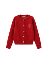 Red 'Wine Club' Cardigan