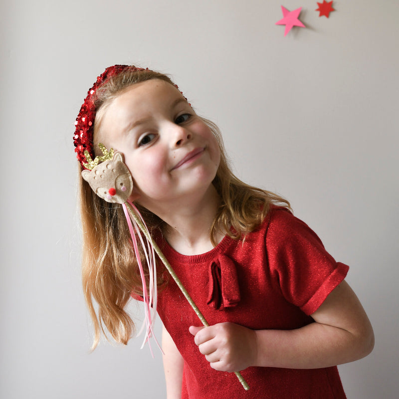 Red Sequin Velvet Headband