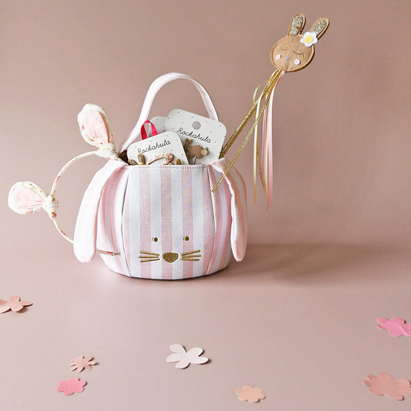 Stripy Bunny Basket Bag