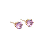 Crystal Stud Earrings - Rose Zircon & Gold