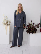 Wide Leg Slate Comfort Trousers