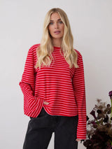 Red & Pink Stripe Super Soft Long Sleeve Top