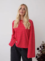 Red & Pink Stripe Super Soft Long Sleeve Top