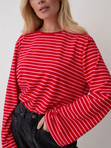 Red & Pink Stripe Super Soft Long Sleeve Top