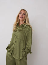 Khaki Satin Shirt