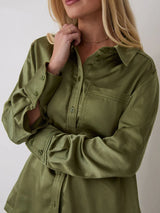 Khaki Satin Shirt