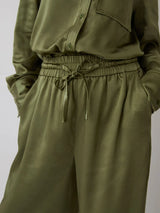 Khaki Satin Trousers