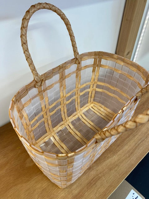 Clear Check Basket Bag