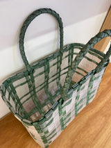 Clear Check Basket Bag