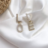 LO-VE Lettering Drop Earrings - Gold and Pearl