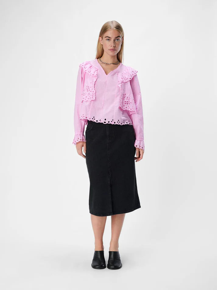 Pink Frosting Frill Collared Shirt