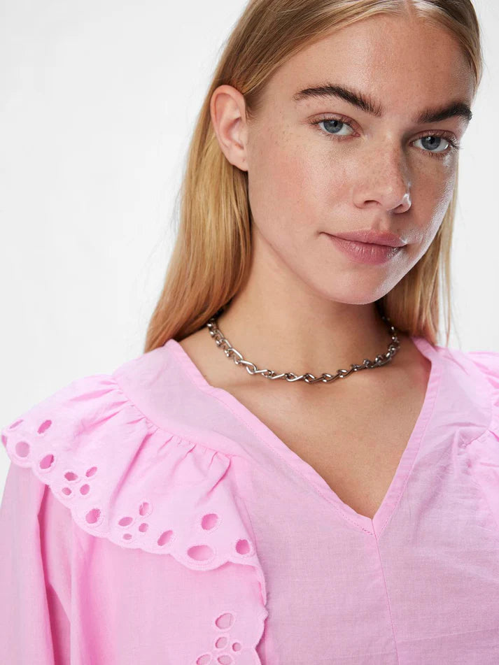 Pink Frosting Frill Collared Shirt