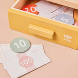 Wooden Cash Register Toy with Play Money