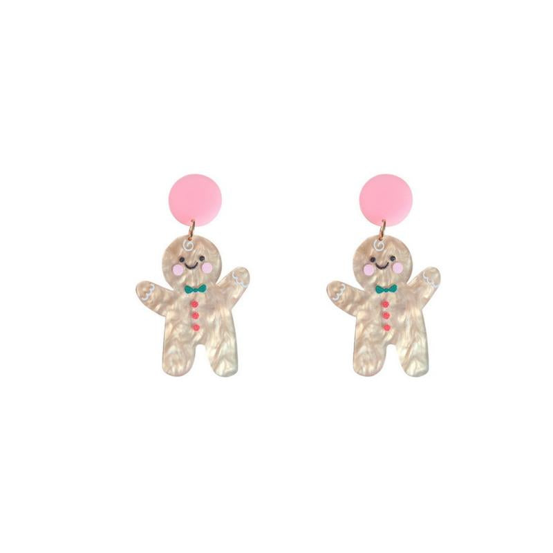 Gingerbread Christmas Acrylic Drop Earrings