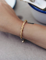 Gold Twist Cuff Bangle, Waterproof