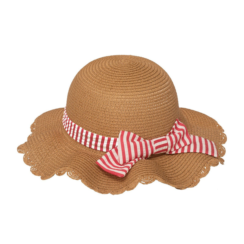 Scalloped Straw Sun Hat 3-6yrs