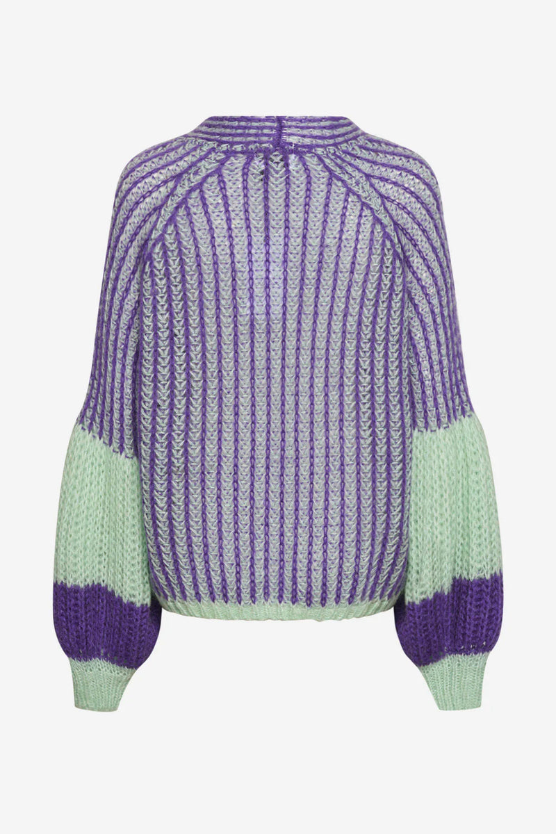 Knit Cardigan - Lilac and Sage