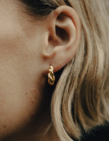 Ridge Twist Hoop Earrings - Gold