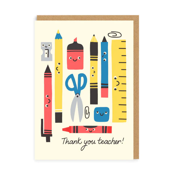 Thank You Teacher Card | Show Them You Care with Crane and Kind